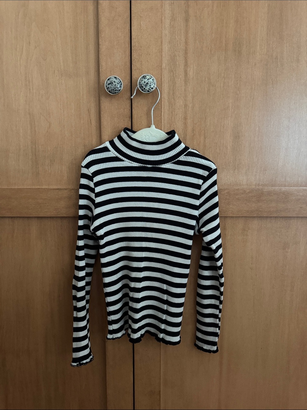 MNG Girls Black & White Ribbed Turtleneck 7-8